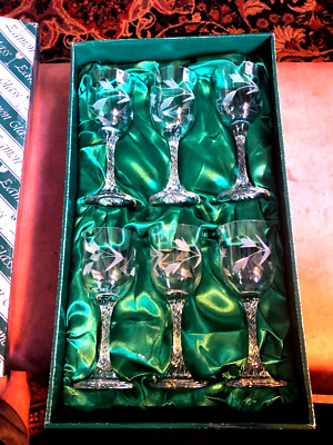 6  Eamon Willow Sherry Glasses Twisted Stem in box