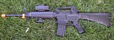 DE M16M4 Style Auto Electric Airsoft Gun with Loaded Accessories Fixed Stock