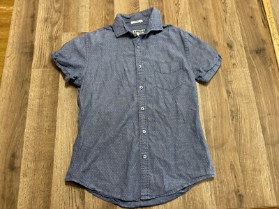 Express Shirt, Women's Size Small, Blue, Button Up, Fitted, Short Sleeve