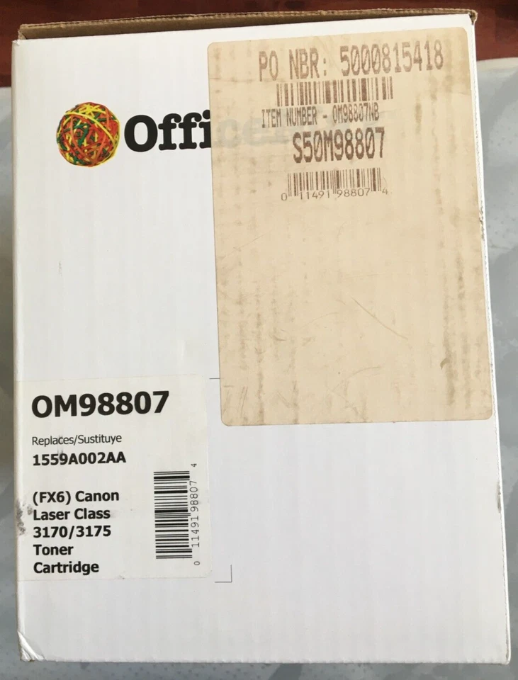 OfficeMax Toner Cartridge OM98807 For Canon Laser 3170/3175 FX6 New Sealed - Image 2 of 4