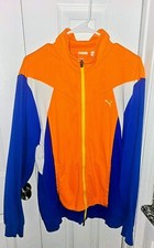 Puma Premium Performance Track Jacket USP DRY Sz Large Orange, Blue, White