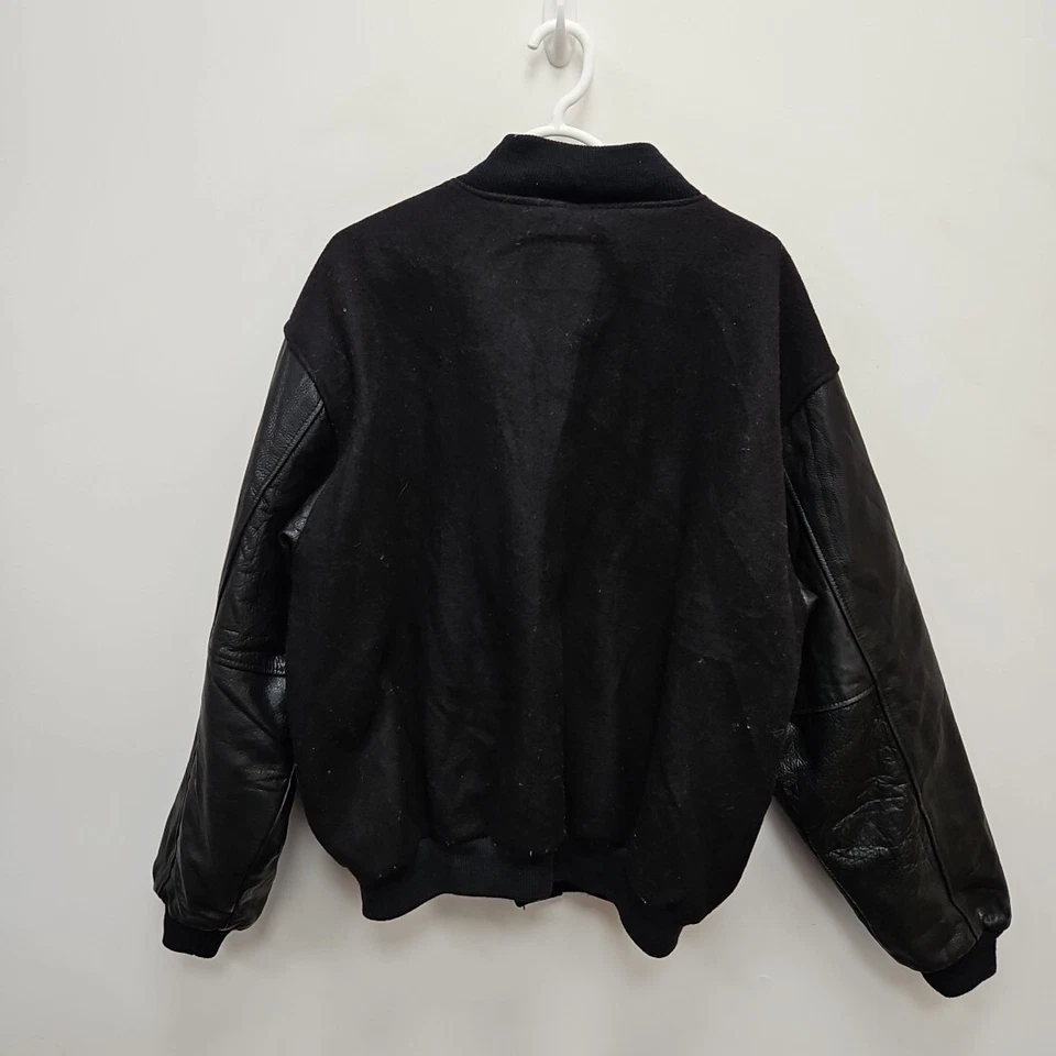 Vintage Golden Bear Wool Leather Varsity Bomber Aviator Jacket Made in USA Sz XL - Image 3 of 4
