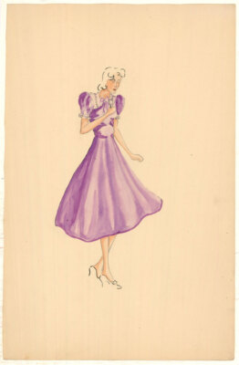 Sartorial c.1935 Watercolour - Purple 1930's Dress | eBay