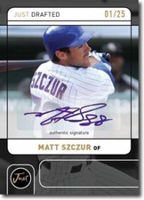 MATT SZCZUR 2011 Just DRAFTED Rookie Autograph BLACK Auto RC #/25