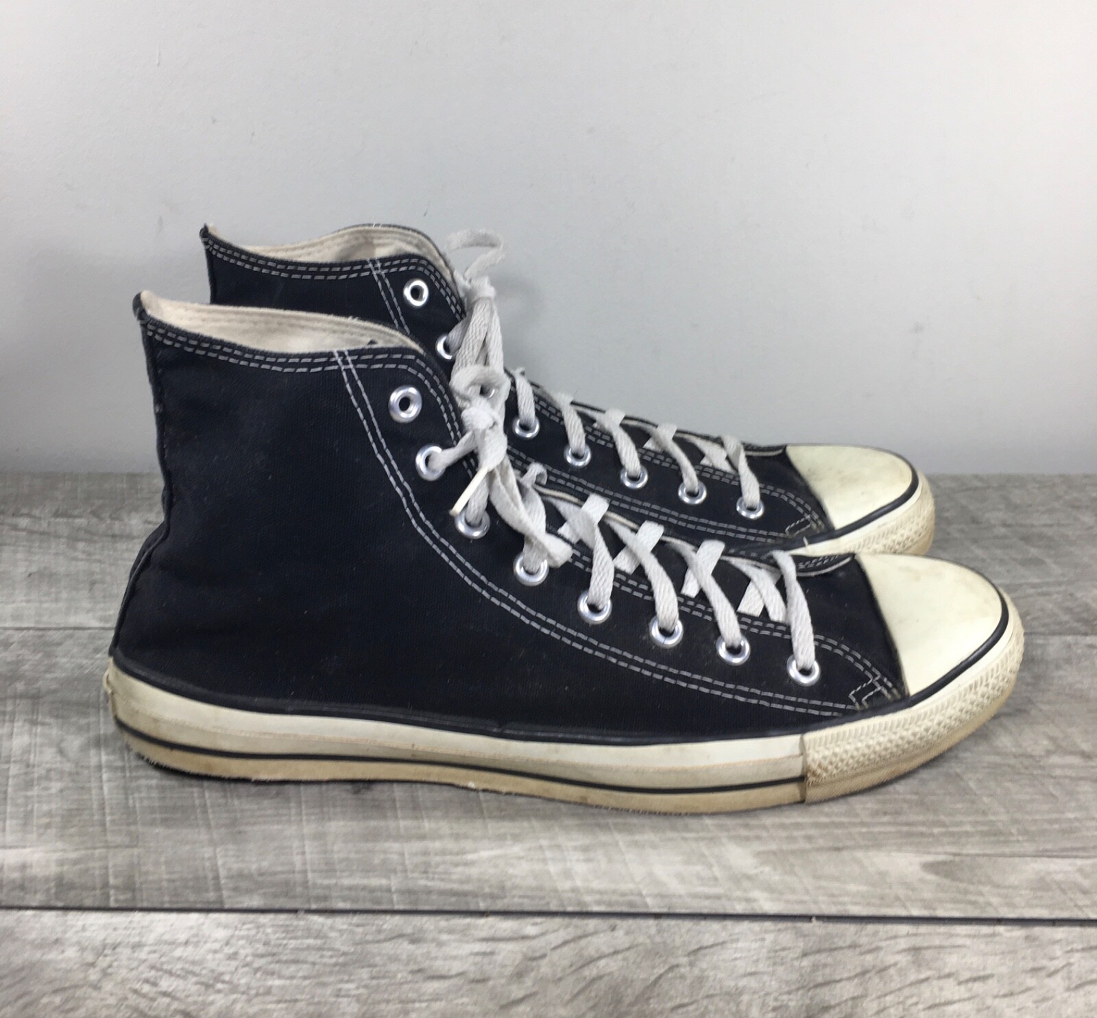 CONVERSE Chucks All Star Black High Top Mens Shoes Sneakers Kicks Sz 12 Vintage