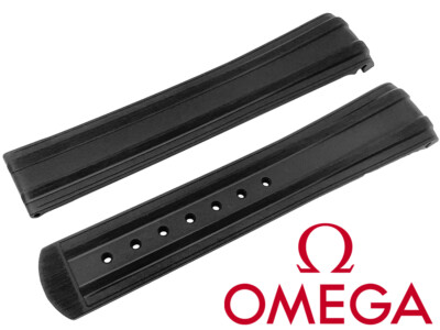 OMEGA ブラックラバー 時計バンド 032CVZ015752 Authentic NEW Omega Black 20mm Rubber Strap CVZ015752 42mm Omega