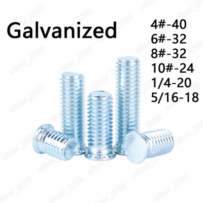 #ad Galvanized Steel Flat Head Pressure Riveting Self Clinching Threaded Studs Bolts $60.76