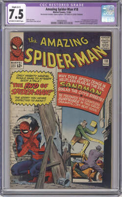 AMAZING SPIDER-MAN 18 - CGC 7.5 Restored - Marvel Comics