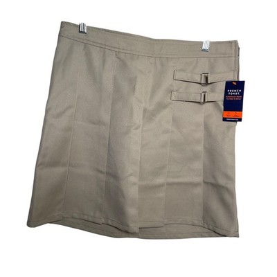 French Toast Skirt Girl's 16 Brown Pleated Mini Casual Solid School NWT