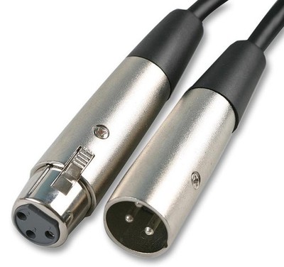 SOUNDLAB - 3 Pin XLR Male to Female Microphone Extension Lead, 20m Black