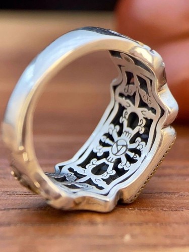 Silver Plated Tibetan Style Adjustable Ring Unisex Vintage Tribal Jewelry - Picture 6 of 7