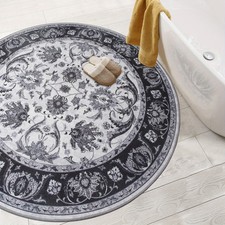 140cm 140cmRetro Soft Imitation Cashmere Round Carpet, Machine Washable, Suitabl