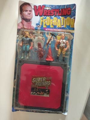 WRESTLING FEDERATION 1990s Action Figuren Fight Set Bootleg Knockoff WWW A Ring