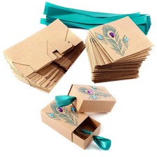 Kraft Paper Candy Gift Box Feather Candy Drawer Box Design for Party