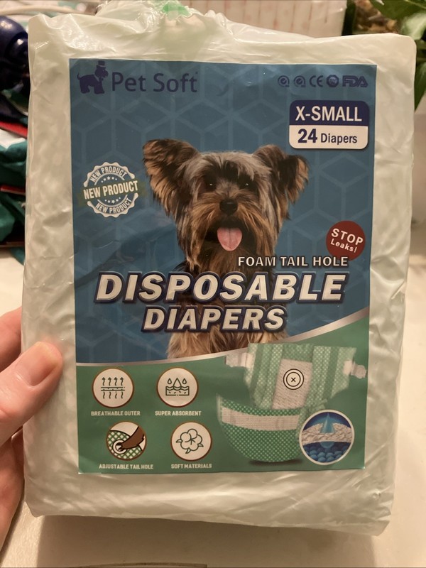 Pet Soft Disposable Dog Diapers, Size Extra Small