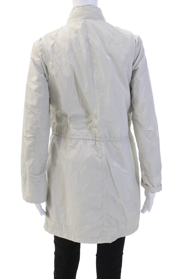 Theory Womens Long Sleeve Full Zip Hooded Rain Jacket Gray Size P - Image 3 of 4