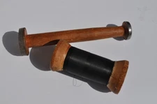 Two (2)  ANT./VTG. Large Industrial Wood Sewing Bobbins/Quills/Spindles/Spools