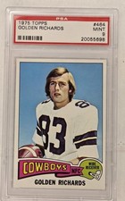 1975 TOPPS PSA 9 #464 GOLDEN RICHARDS ROOKIE CARD COWBOYS. rookie card picture