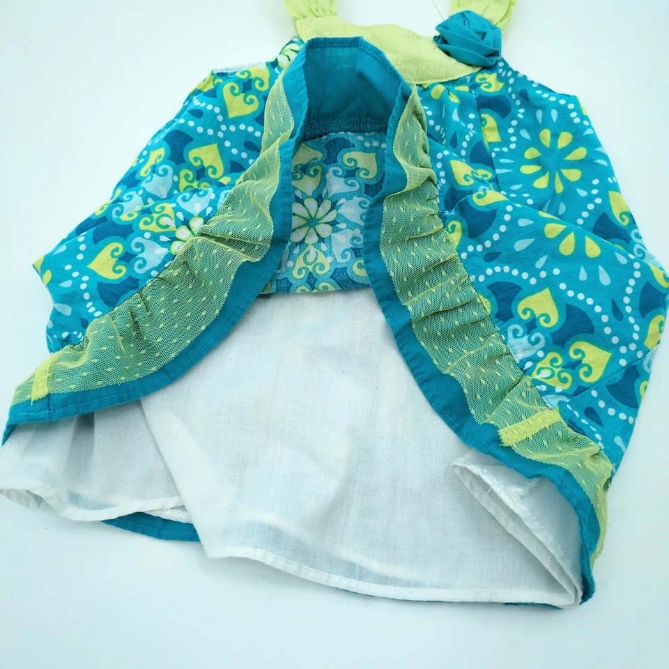 Penelope Mack Sun Dress 18 Mos Cotton Heart Green and Blue Family Photo Church - Image 2 of 4