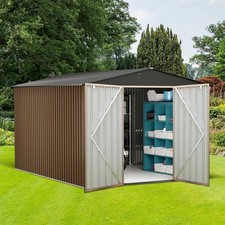 10 x 12 FT Metal Storage Shed for Outdoor Steel Yard Shed with Lockable Doors