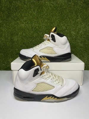 Air Jordan 5 Olympic Retro Size 9.5 Mens White Gold Sneakers 2016 136027-133