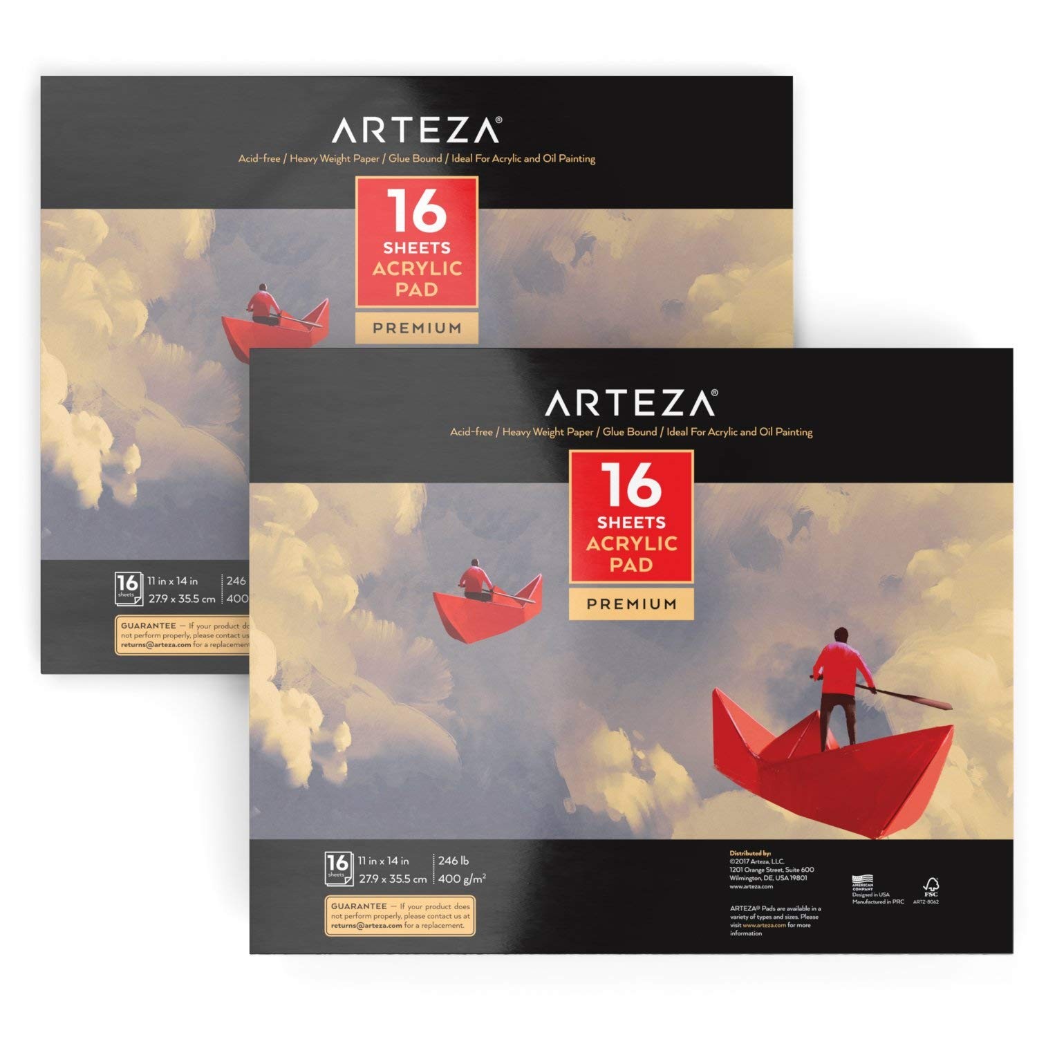 ARTEZA 11x14 Art Pad, 2-Pack with 16 Sheets Each &ndash; 246 lb 