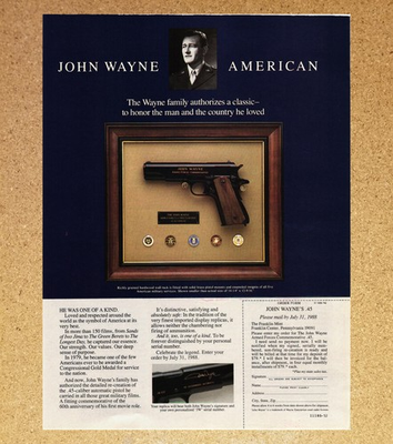 #ad #ad John Wayne Armed Forces Commemorative .45 Auto Magazine Print Ads Poster 1988 $12.99
