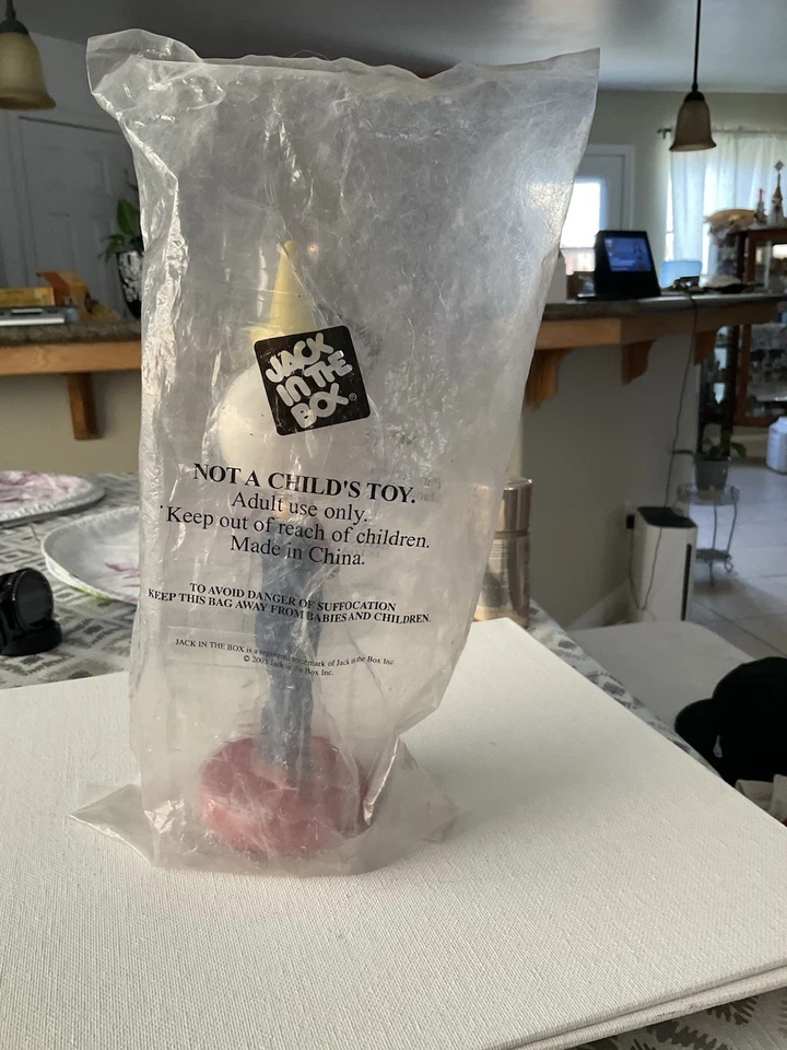 VINTAGE JACK IN THE BOX BOBBLE HEAD PROMOTIONAL TOY NEW AND SEALED IN A BAG - Image 4 of 4