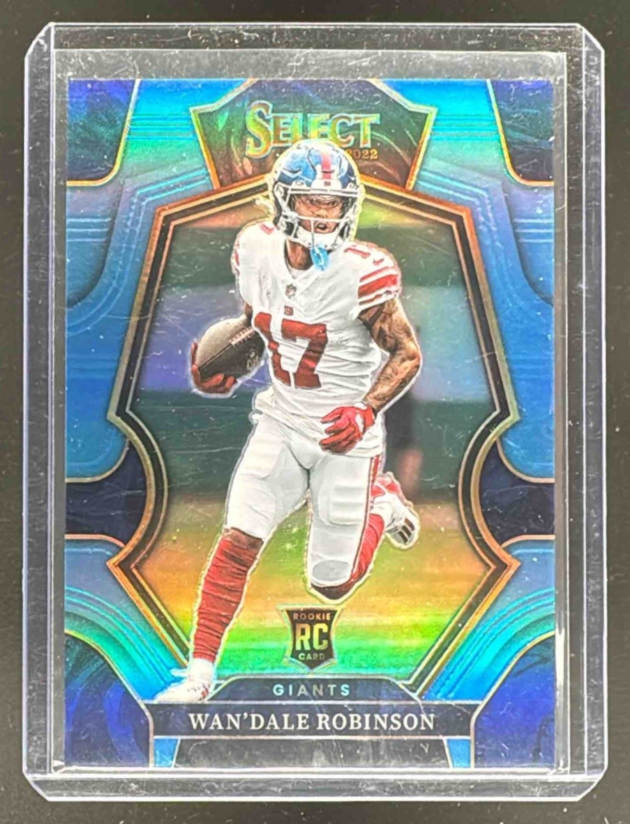 Wan'Dale Robinson 2022 Panini Select #174 Light Blue Prizm RC Premier Level 1/99