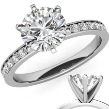 Real 1.2ct Halo Moissanite Women Engagement Ring Passes Tester Solid 925 Silver