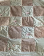 BUNNIES BY THE BAY PLUSH PATCHES OF BUNNIES IN TUTU  S  FLOWERS QUILT 36X42