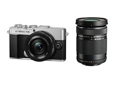OLYMPUS PEN E-P7 Mirrorless SILVER Camera  14-42mm EZ  40-150mm R LensKit New