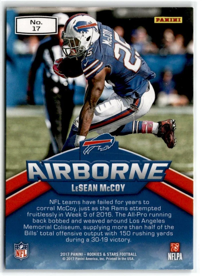 LeSean McCoy Buffalo Bills 2017 Panini Rookies & Stars Airborne #17 - Image 2 of 2