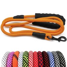 Heavy Duty Rope Dog Leash, 6/8/10FT Nylon Pet Leash, Soft Padded Handle Thick...