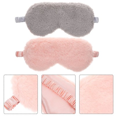 Lot De 2 Masques De Sommeil Pour Les Yeux - Noir Imprimé Animal - Neufs