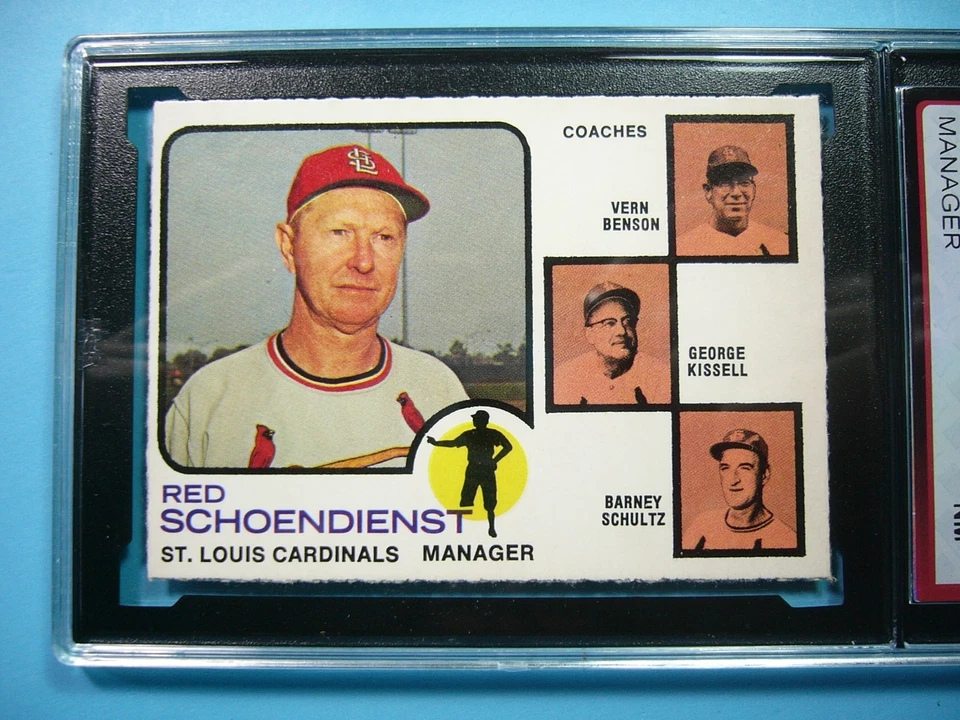 Tarjeta de béisbol 1973 O-PEE-CHEE MLB #497 Red Schoendienst KSA 7 ¡¡Nueva nítida!! '73 OPC Foto 3 de 4