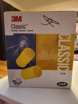 3M 312-1201 E-A-R Classic Disposable Yellow Foam Ear Plugs Box of 200 Pairs