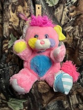 Vintage Popples Baby Cribsy 12" Plush 1986 Mattel Bonnet Bib Rattle Tail
