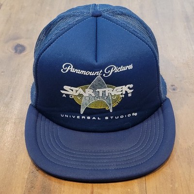 Vtg 1988 Star Trek Adventure Hat Universal Studios Paramount Blue Mesh Snapback