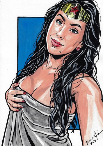 💥Wonder Woman (09"x12") original comic art by Breno Moreira - TramaStudio💥