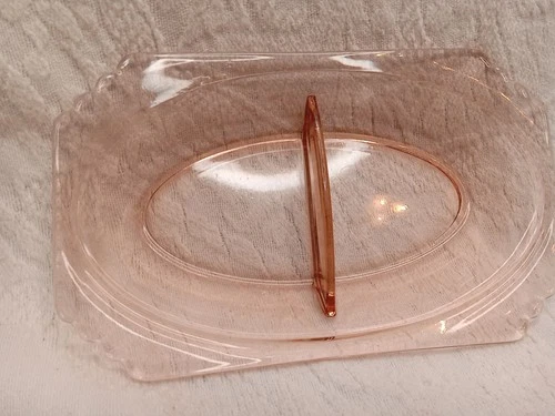 Vintage Pink Depression Divided Relish Dish