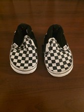Vans Logo 3 Months Infant Crib Soft Sole Shoes Black White Checkered