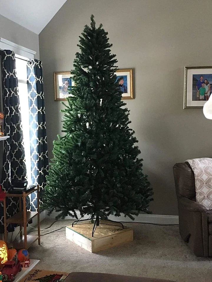 Base de árbol artificial con soporte para árbol de Navidad pliega 4 pies 6 pies verde resistente Foto 4 de 4