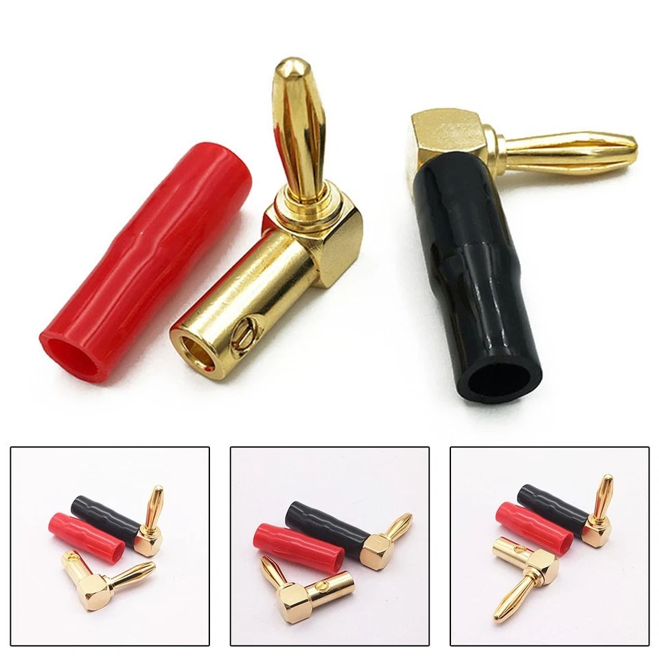 90 Degree L Type Banana Connectors 4mm for Secure and Reliable Speaker Wiring - Image 3 of 4