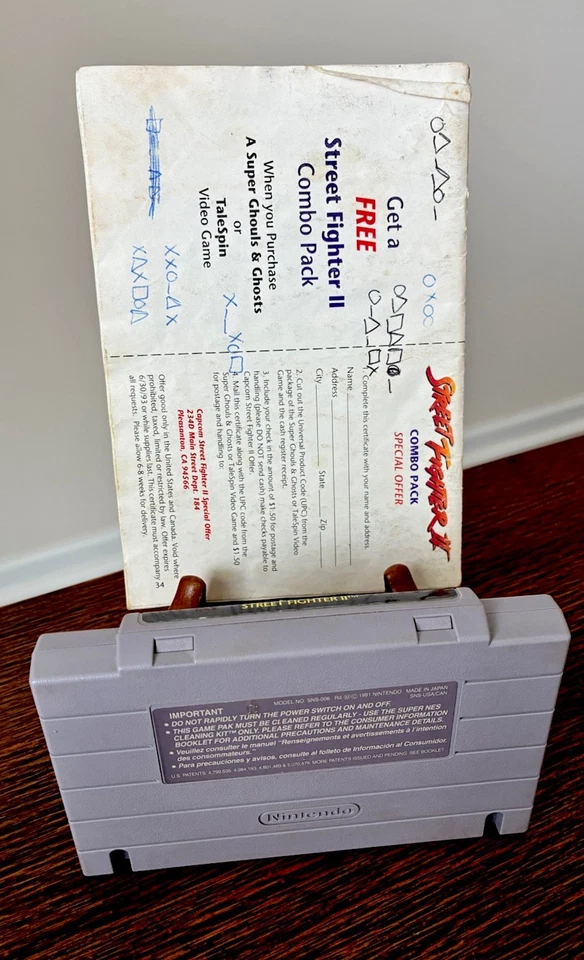 Street Fighter 2 SNES super Nintendo 1991 Tested Works W Manual Marked No Cover - Image 2 of 3