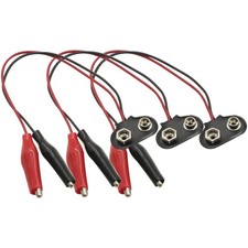 3PCS 9V Battery Snap Connector to Dual Wire Clips Cable 15CM Alligator Clip C...