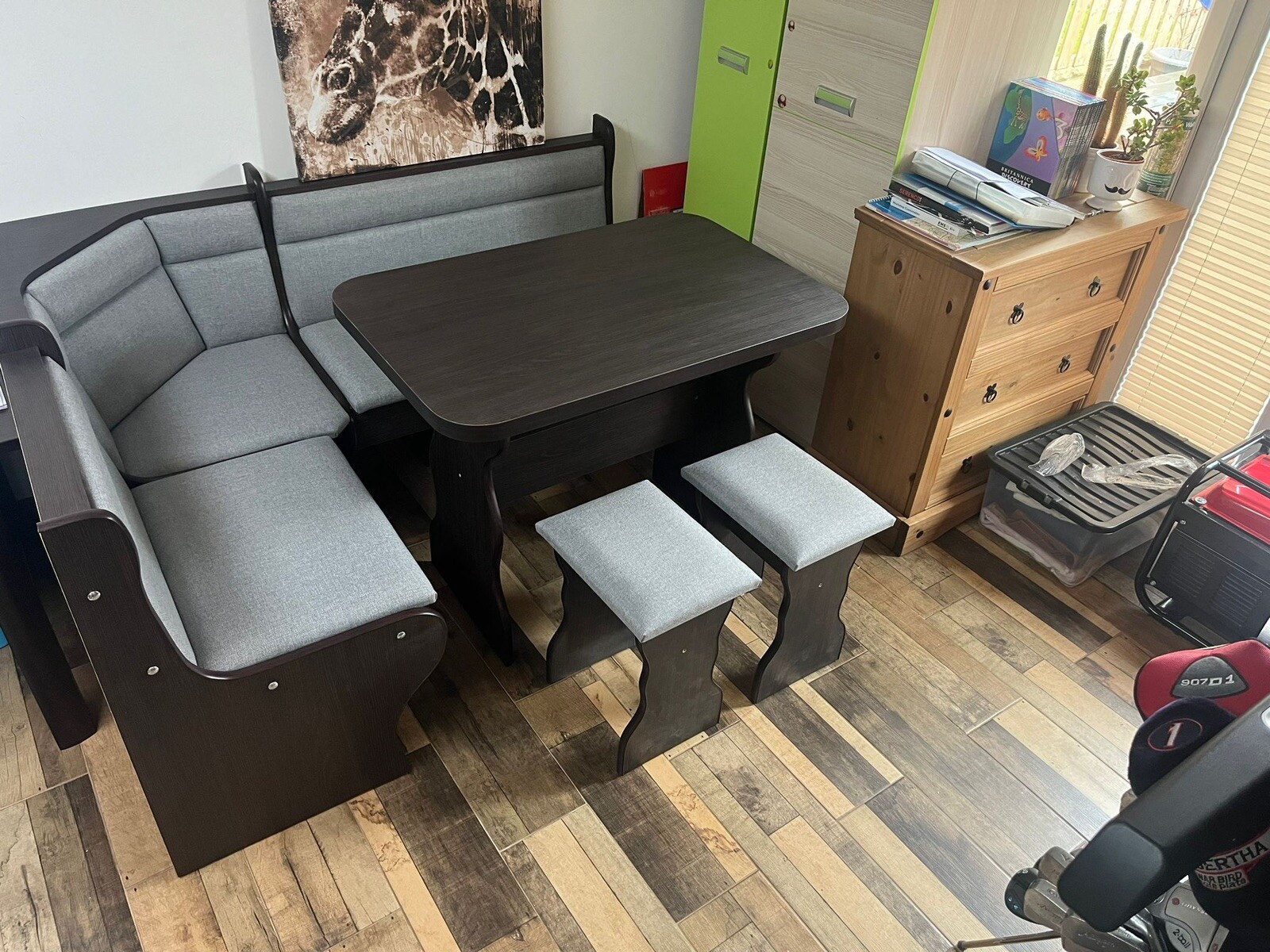 KITCHEN DINING CORNER SEATING BENCH TABLE 2 STOOLS WITH STORAGE | eBay UK