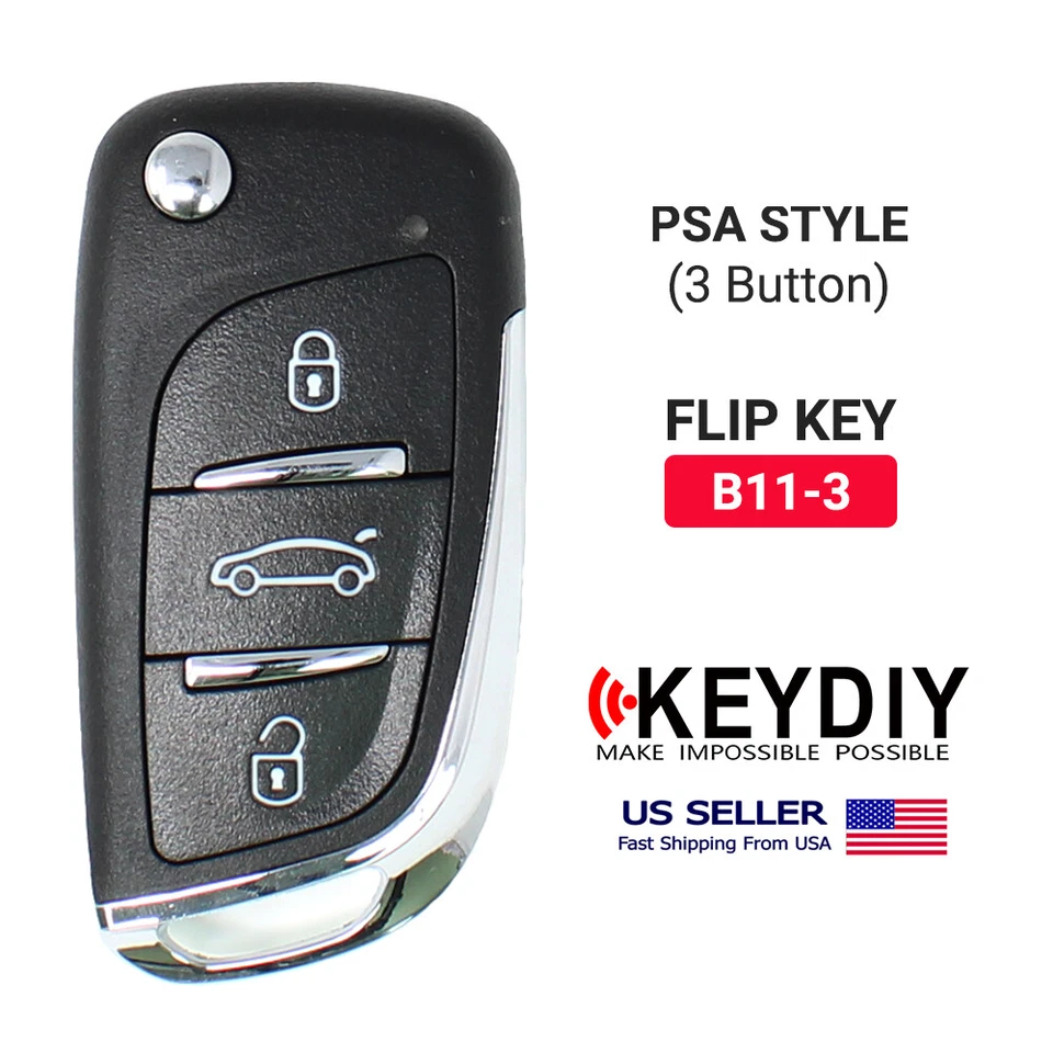 KEYDIY Car Flip Key Remote Peugeot, Citroën, DS Type B-Series 3 Buttons B11-3 - Image 2 of 3