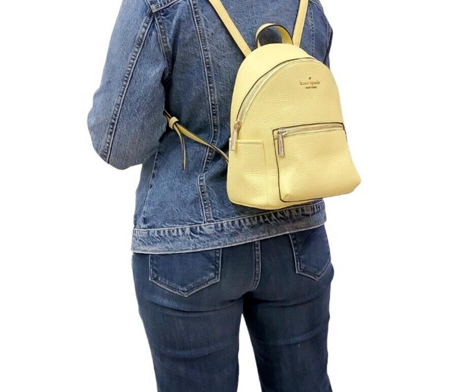 Kate Spade Leila Dome Backpack Yellow Pebbled Leather KB650 