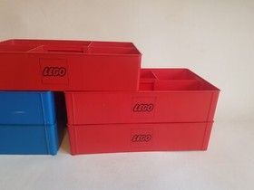 LEGO 791-1 793-1 Storage Box Blue Red lot Universal Building Set Supplemental